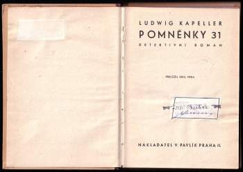 Ludwig Kapeller: Pomněnky 31