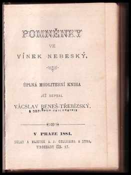 Václav Beneš-Třebízský: Pomněnky ve vínek nebeský