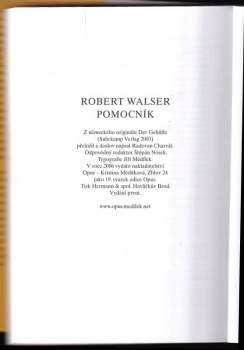 Robert Walser: Pomocník