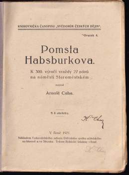 Arnošt Caha: Pomsta Habsburkova