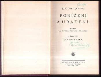 Fedor Michajlovič Dostojevskij: Ponížení a uražení