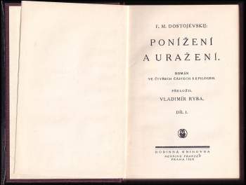 Fedor Michajlovič Dostojevskij: Ponížení a uražení