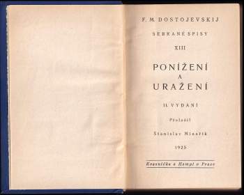 Fedor Michajlovič Dostojevskij: Ponížení a uražení
