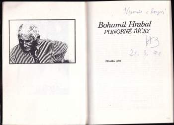Bohumil Hrabal: Ponorné říčky