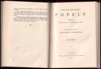 Stefan Žeromski: Popely : román z konce 18 a počátku 19. věku. - díl 1 - 3