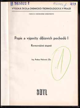 Prokop Nekovář: Popis a výpočty difúzních pochodů