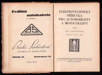 Jiří Havelka: Populární elektrotechnická příručka pro automobilisty - 198 obrazy v text a 1 příloha