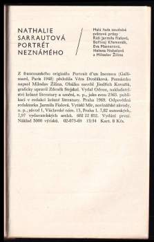 Nathalie Sarraute: Portrét neznámého