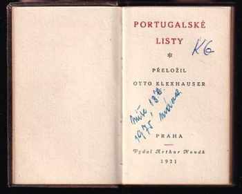 Mariana Alcoforado: Portugalské listy