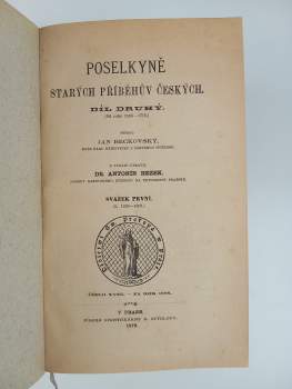 Jan František Beckovský: Poselkyně starých příběhův českých II. díl ve 3 svazcích