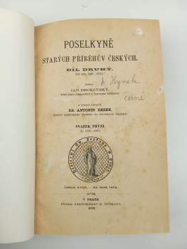 Jan František Beckovský: Poselkyně starých příběhův českých II. díl ve 3 svazcích