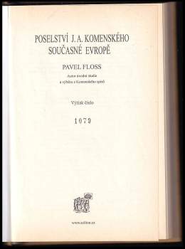 Pavel Floss: Poselství J. A. Komenského současné Evropě