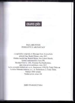 Paul Brunton: Poselství z Arunáčaly