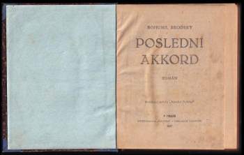 Bohumil Zahradník-Brodský: Poslední akkord