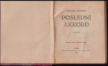 Bohumil Zahradník-Brodský: Poslední akkord