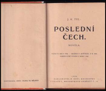 Josef Kajetán Tyl: Poslední Čech