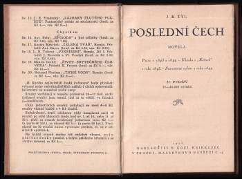 Josef Kajetán Tyl: Poslední Čech