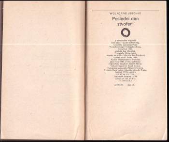 Wolfgang Jeschke: Poslední den stvoření