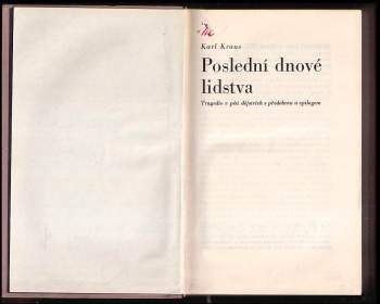 Karl Kraus: Poslední dnové lidstva