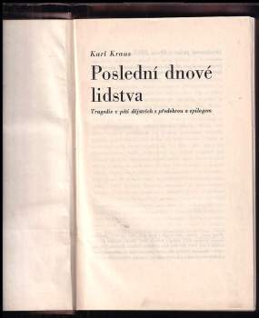 Karl Kraus: Poslední dnové lidstva
