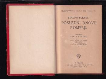Edward Bulwer Lytton Lytton: Poslední dnové Pompejí
