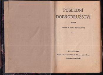 Vilma Meisnerová: Poslední dobrodružství