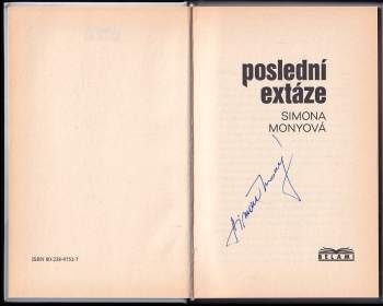 Simona Monyová: Poslední extáze