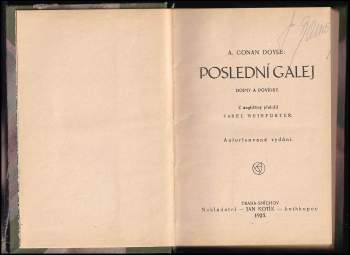Arthur Conan Doyle: Poslední galej