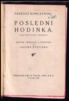 Tadeusz Konczyński: Poslední hodinka