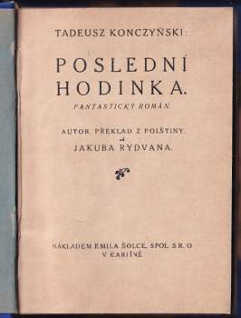 Tadeusz Konczyński: Poslední hodinka