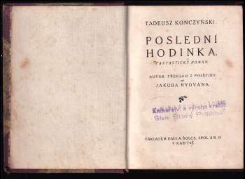 Tadeusz Konczyński: Poslední hodinka