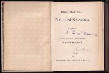 Knut Hamsun: Poslední kapitola