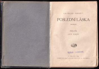 Georges Ohnet: Poslední láska