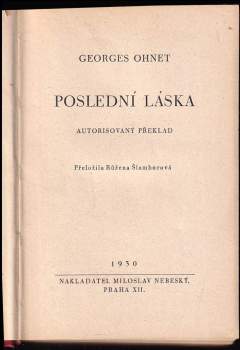 Georges Ohnet: Poslední láska