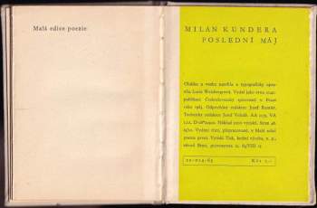 Milan Kundera: Poslední máj