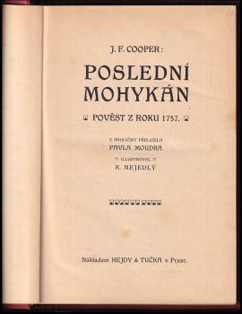 James Fenimore Cooper: Poslední Mohykán
