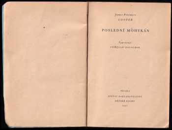 James Fenimore Cooper: Poslední Mohykán