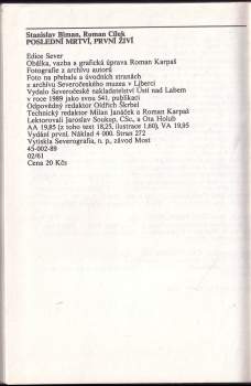 Roman Cílek: Poslední mrtví, první živí