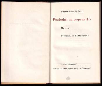 Gertrud von le Fort: Poslední na popravišti