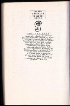 Ngaio Marsh: Poslední opona