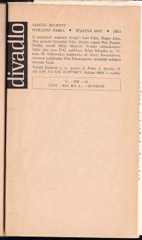Samuel Beckett: Poslední páska ; Šťastné dny ; Hra