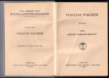 Bohumil Zahradník-Brodský: Poslední pokušení