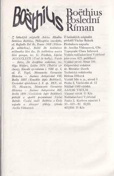 Anitius Manlius Torquatus Severinus Boëthius: Poslední Říman