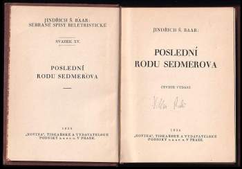 Jindřich Šimon Baar: Poslední rodu Sedmerova