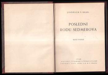 Jindřich Šimon Baar: Poslední rodu Sedmerova