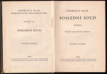 Jindřich Šimon Baar: Poslední soud