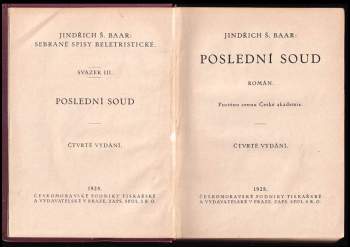 Jindřich Šimon Baar: Poslední soud