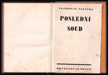 Vladislav Vančura: Poslední soud
