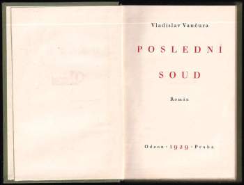 Vladislav Vančura: Poslední soud
