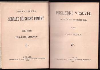 Josef Svátek: Poslední Vršovec